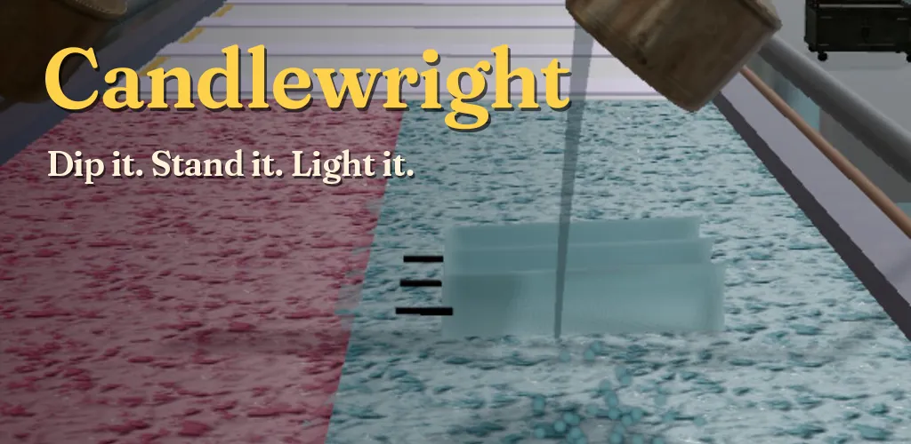 Candlewright: candles dipping through pools of colored wax on a factory belt