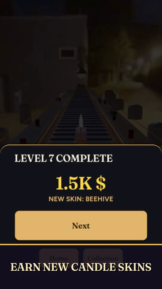 A level complete, with a new candle skin earned