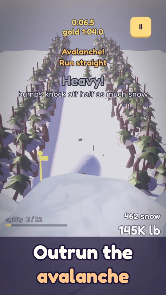 Outrunning an avalanche