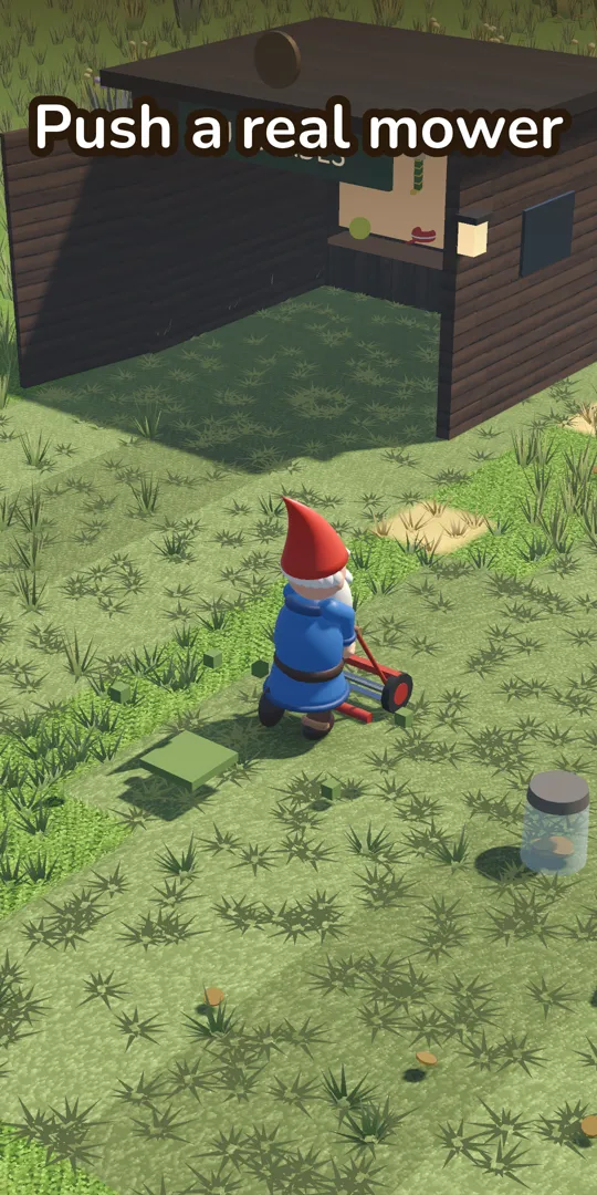 Pushing a real mower